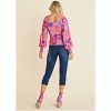 VENUS Womens Smocked Printed Top - 3 of 4