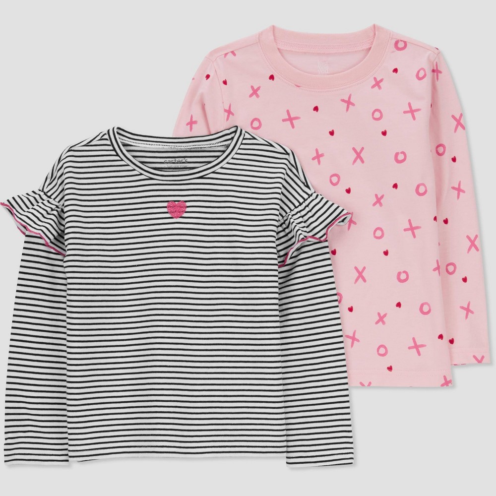 Carter's Just One You® Toddler Girls' 2pk Valentine's Day Be Mine T-Shirt - Pink 2T