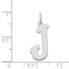 Black Bow Jewelry 14k White Gold, Madison Collection LG Classic Script Initial J Pendant - 4 of 4