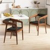 Tangkula Set of 4 Accent Chairs PU Leather Upholstered Armchairs w/ Cozy Backrest - 3 of 4