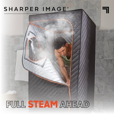 Sharper Image Black Portable Steamer Sauna Spa with Folding Chair