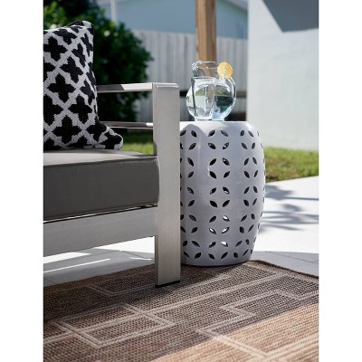 Hampton Natural Brown Geometric Indoor/Outdoor Area Rug 5' x 7'