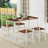 Rbied 5-Piece Wood Rectangle Indoor Outdoor Bistro Set Dining Set for Small Place, Kitchen, Dining Room, Patio - 3 of 4