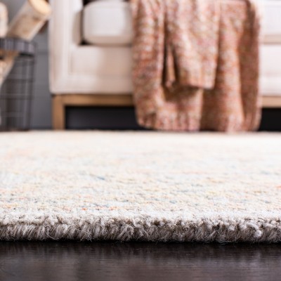 Beige and Gold 4' x 6' Handmade Wool Abstract Area Rug