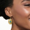 Ross-Simons Turquoise and .90 ct. t.w. Sky Blue Topaz Etruscan-Style Oval Drop Earrings in 18kt Gold Over Sterling - 2 of 3