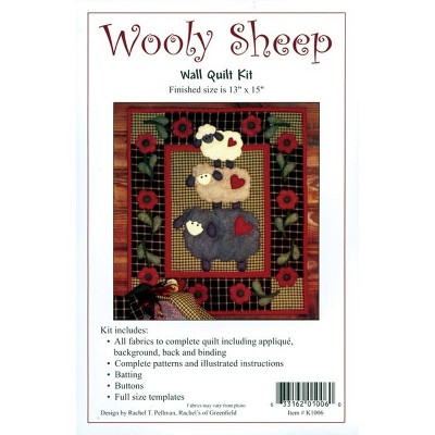 Rachel's Of Greenfield Wall Quilt Kit 13"X15"-Wooly Sheep