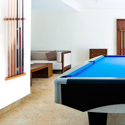 Oak 2-Piece Wall Mounted Pool Cue Rack Set