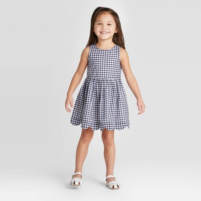 girls navy gingham dress
