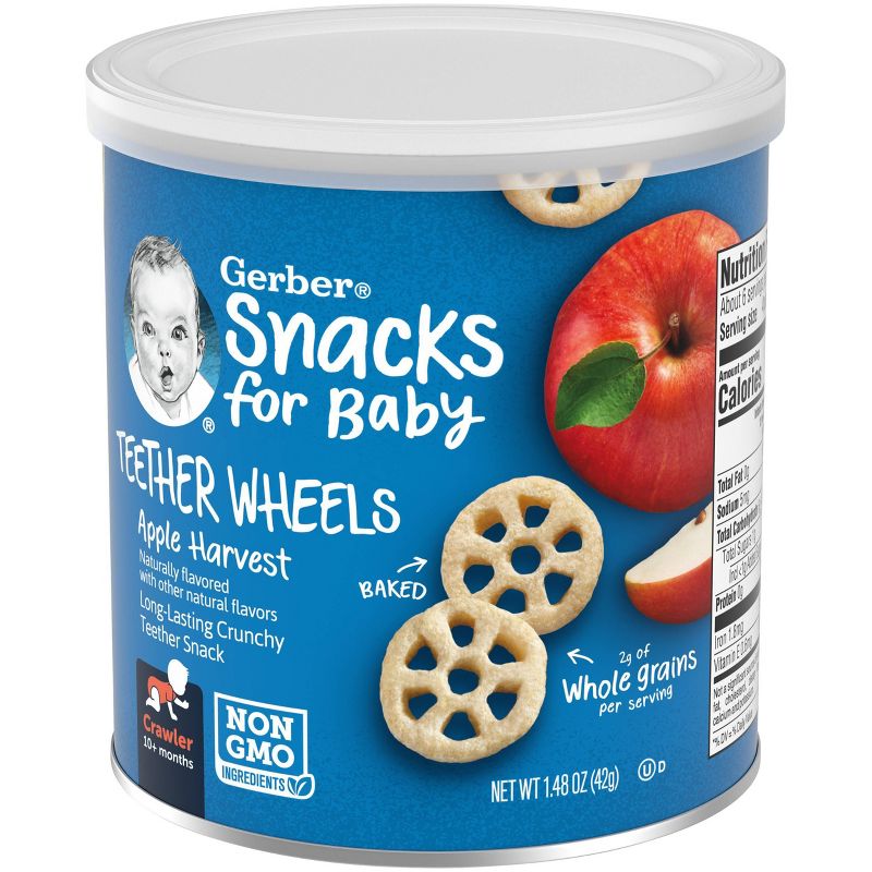 Gerber Teether Wheels Apple Harvest Baby Snacks - 1.48oz, 4 of 15