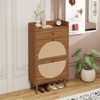 ALEXOUN Freestanding Shoe Rack with 2 Flip Drawers & 1 Drawer for Home Entryway, Living Room, Bedroom Small Spaces,Brown - 4 of 4
