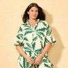Women's Palm Leaf Print Cover Up Shirt - Shade & Shore™ Multi - 4 of 4