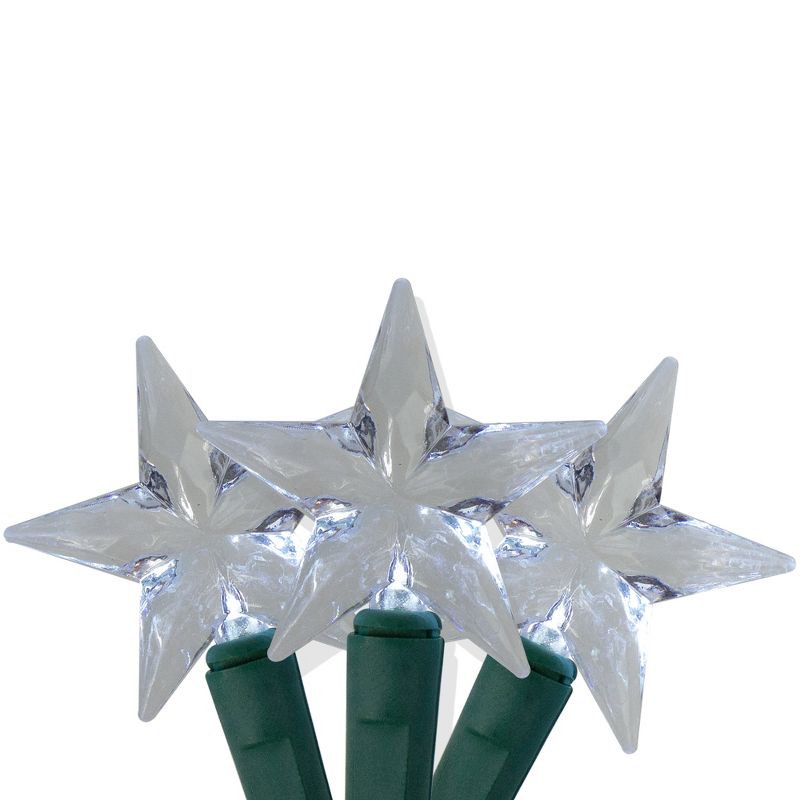 J. Hofert Co 25 Silver LED M5 Star Christmas Lights - 8 ft Green Wire, 1 of 3