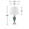 Regency Hill Arden 25" High Twist Modern Coastal Table Lamps Set of 2 Green-Blue Glass White Shade Living Room Bedroom Bedside Nightstand House Office - 4 of 4