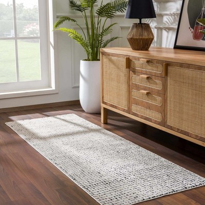 Hauteloom Keita Cream & Black Grid Plush Rug