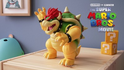 Super mario movie action figure di bowser 18 cm sonora