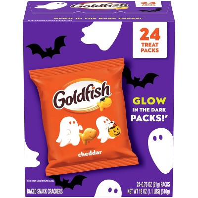 Pepperidge Farm Goldfish Halloween Edition Cheddar Crackers Snack Packs Multipack Box - 18oz/24ct