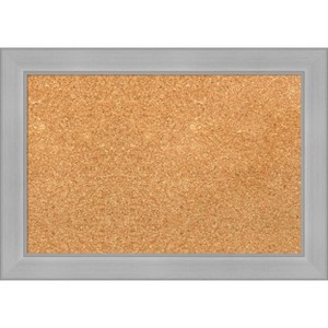 Amanti Art Vista Brushed Nickel Narrow Framed Corkboard, Natural Cork - 1 of 4
