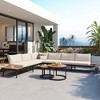 Whisen 6-Piece Outdoor Sectional Sofa Set with Round Nesting Coffee Tables and Seating Sofa with Cushions - 2 of 4