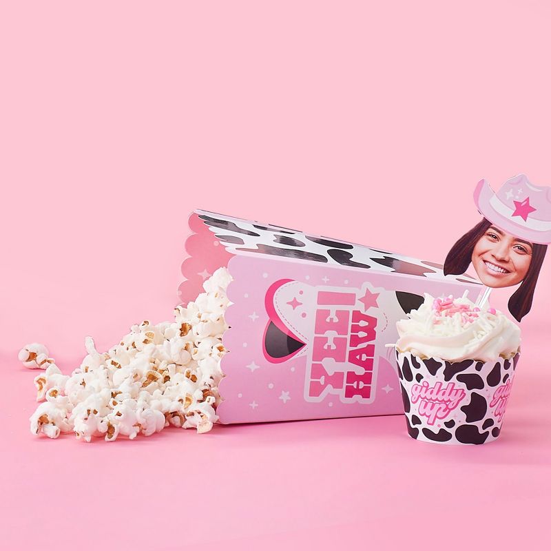 Big Dot of Happiness Rodeo Cowgirl - Pink Western Party Favor Popcorn Treat Boxes - Set of 12, 2 of 7