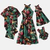 PATPAT Family Matching Allover Plant Floral Print Halterneck Dresses and Short-sleeve Shirts Sets - 2 of 4
