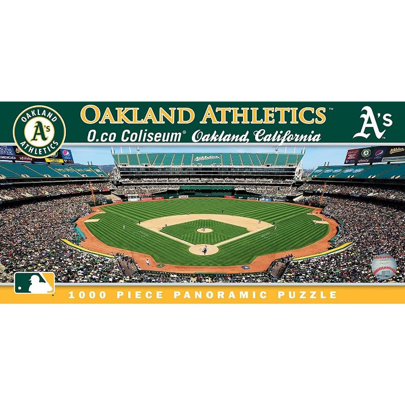 MasterPieces Inc Oakland Athletics Stadium MLB 1000 Piece Panoramic Jigsaw Puzzle, 1 of 4