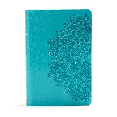 KJV Large Print Personal Size Reference Bible, Teal Leathertouch Indexed - by  Holman Bible Publishers (Leather Bound)