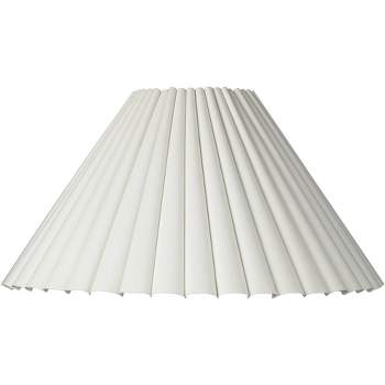 Springcrest Collection 7" Top x 20 1/2" Bottom x 10 3/4" High x 12 1/2" Slant Lamp Shade Replacement Large White Empire Box Pleat Spider Harp Finial