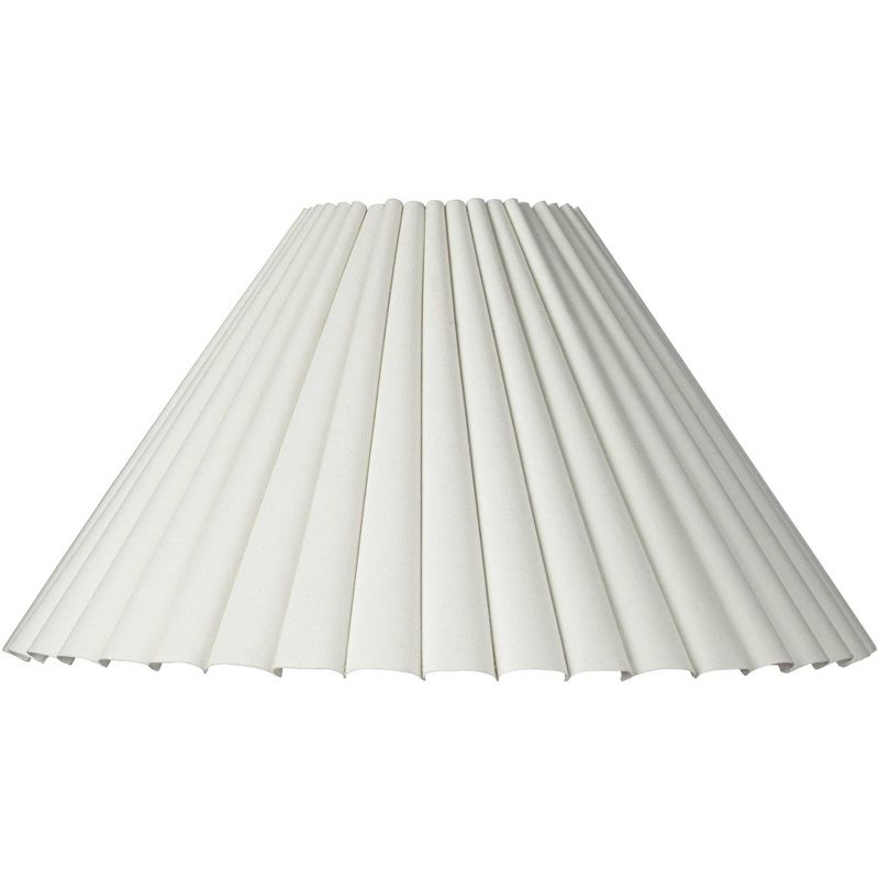 Springcrest Collection 7" Top x 20 1/2" Bottom x 10 3/4" High x 12 1/2" Slant Lamp Shade Replacement Large White Empire Box Pleat Spider Harp Finial, 1 of 8