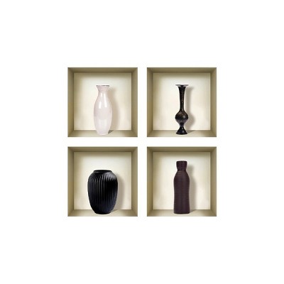 HomeRoots Set of Four Mac Faux Niche 3D Peel and Stick Wall Decals