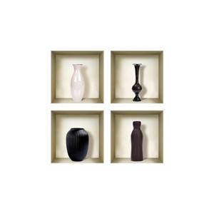 HomeRoots Set of Four Mac Faux Niche 3D Peel and Stick Wall Decals - 1 of 4