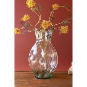 Ruffled Edge Glass Melon Vase – 13.5" Tall Home Decor by Kalalou - 1 of 4