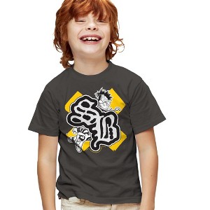 Boys' Spongebob Squarepants Sb Cross T Shirt Charcoal Medium - 1 of 4