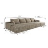 135"Large size modular cloud sofa 6 seats down sofa bed apartment living room sofa ,No Assembly Required,Camel(Plush Corduroy Fabric) - 4 of 4