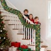 Pre-Lit Christmas Garland, Artificial Pine Garland with Pine Cones & Red Berries, Battery Operated 20 LED Lights Christmas Decorations for Front Door - 4 of 4