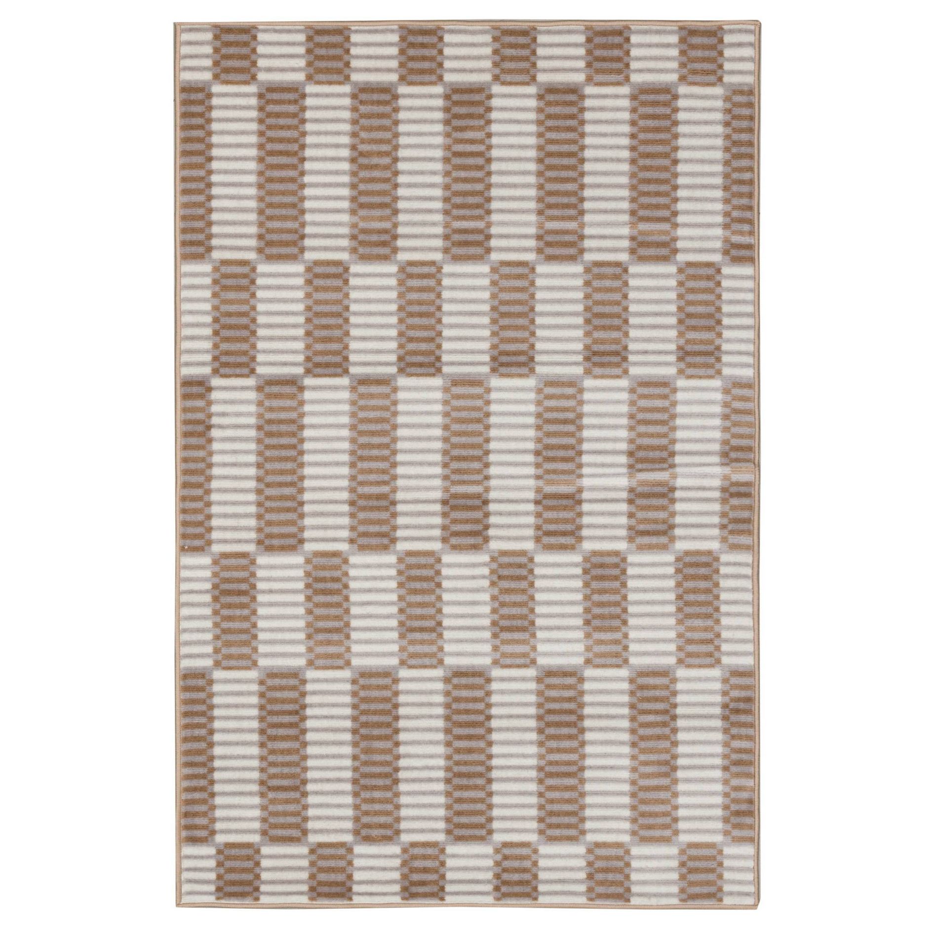 4'x6' Mohawk Gulzar Checkered Woven Fashion Area Rug Beige/Ivory