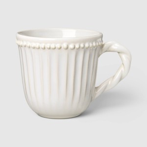 14.98 fl oz Stoneware Beaded Mug Cream - Threshold™ : Target