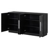 NicBex Buffet Cabinet with Storage and Adjustable Shelves,Modern Sideboard Cabinet with Silver Handles,Storage Cabinet for Living Room,Kitchen,Black - 4 of 4