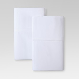 Standard 300 Thread Count Ultra Soft Pillowcase Set White - Threshold