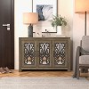 30 in. H x 44.4 in. W Wood 3 Doors Shoe Cabinet in Dusty Gray Oak, Knotty Oak - image 3 of 4