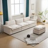 Karl Home |120 in. W Pillow Top Arm Chellie 3-Seat L-shaped Modern Sofa in White with Ottoman - 3 of 4