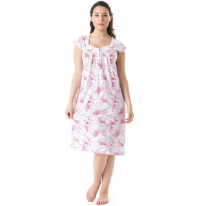 Casual Nights Women's Cap Sleeves Floral Lace Nightgown - 1 of 4