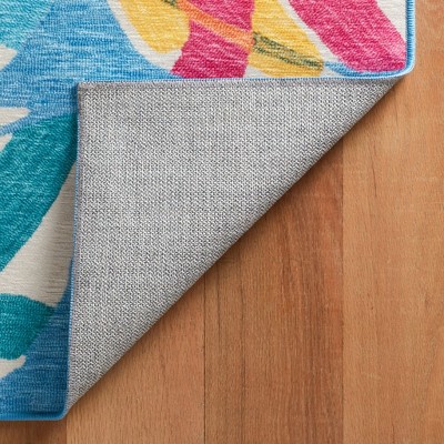 Spring Multicolor Synthetic Rectangular Washable Rug 2' x 3'