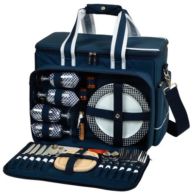 Picnic at Ascot- Ultimate Insulated Picnic Cooler with Service for 4 - Navy