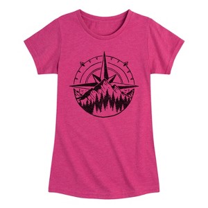 Girls' - Instant Message - Compass Nature Scene Fitted Short Sleeve Graphic T-Shirt - 1 of 4