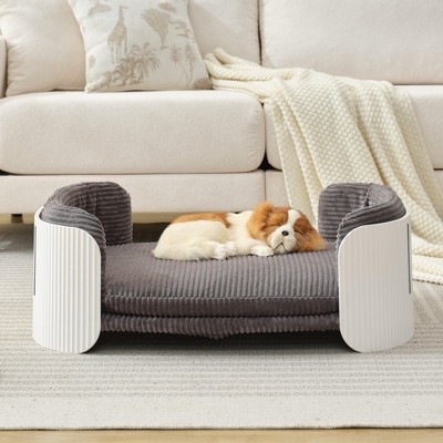 Bencmate Pet Bed Scandinavian Style Cat Couch with Removable Cover Elevated Design for Indoor Living Room Cats, Multicolor, 33.46"*20.07"*10.23"