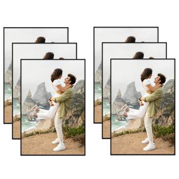 Americanflat Front Loading Picture Frame Set - Perfect for Photos and Wall Decor - Black - 6 Pack