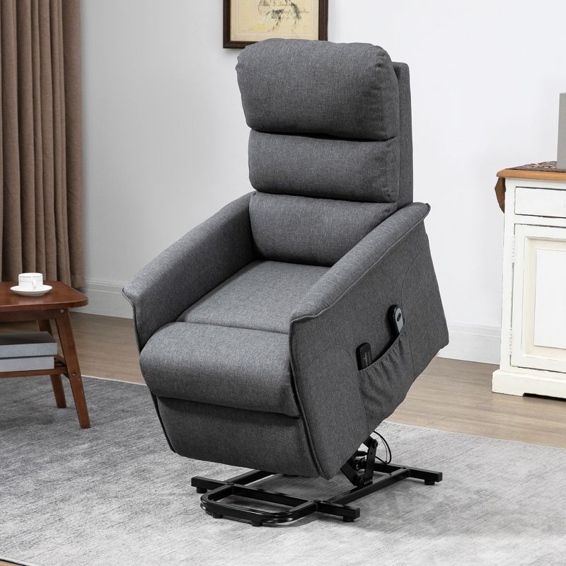 HOMCOM Electric Lift Recliner Massage Chair Vibration, Living Room Office Furniture, 2 of 9