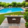 42" Rectangular Gas Fire Pit Table, 50,000 BTU, Cement-textured design for patios,Doubles as a practical table with lid,Perfect for backyard & garden - 3 of 4