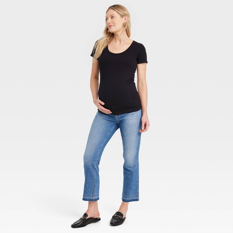 Under Belly Ankle Bootcut Maternity Pants - Isabel Maternity by Ingrid & Isabel™ Blue, 3 of 5