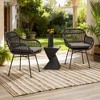 Outdoor Steel Frame Accent Chairs with Water-Resistant Grey Cushions, Set of 2, Durable and Comfortable Patio Seating for Any Outdoor Space - 2 of 4